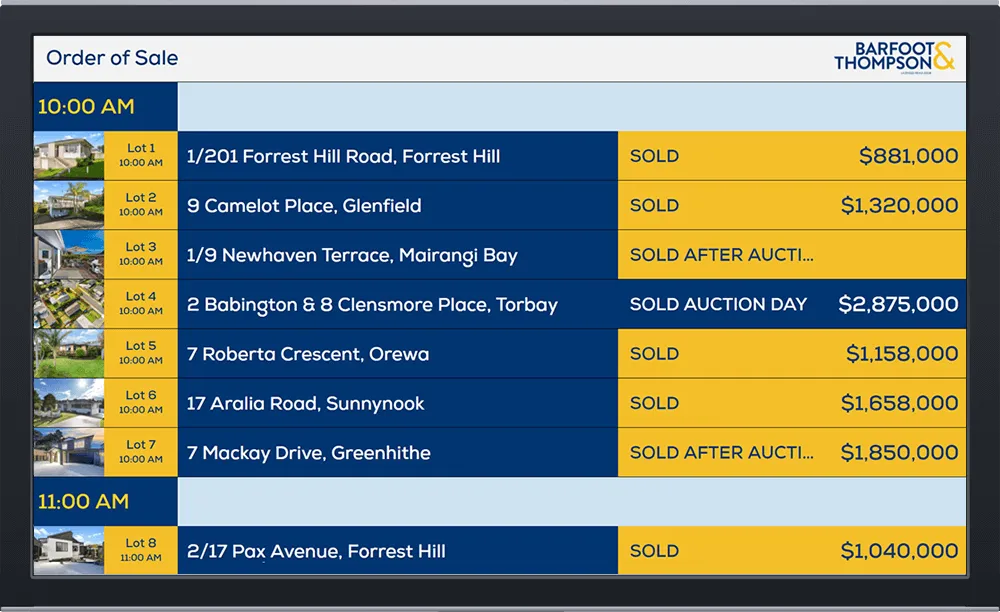 In Room Order Of Sale Multimedia Dislay